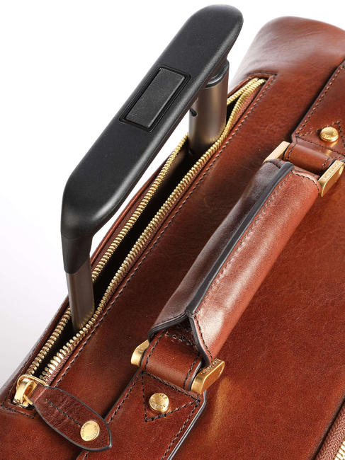 STORY Chariot à bagages à main, en cuir MARRON - Valises cabine