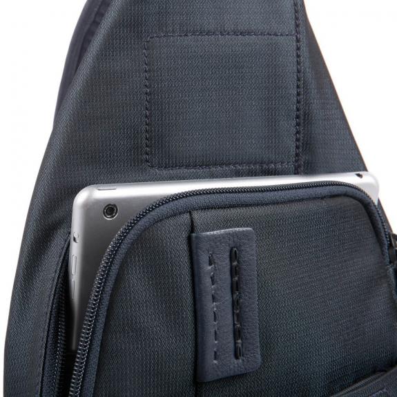 P16 Sac à dos porte-tablette à une épaule CHECK / BLEU - Sacs en Bandoulières pour Homme