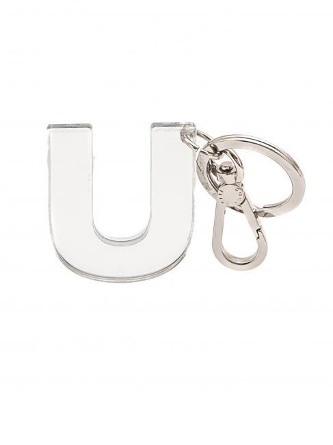 LETTERA U Porte-clés en plexiglas et métal ARGENT - Porte-clés