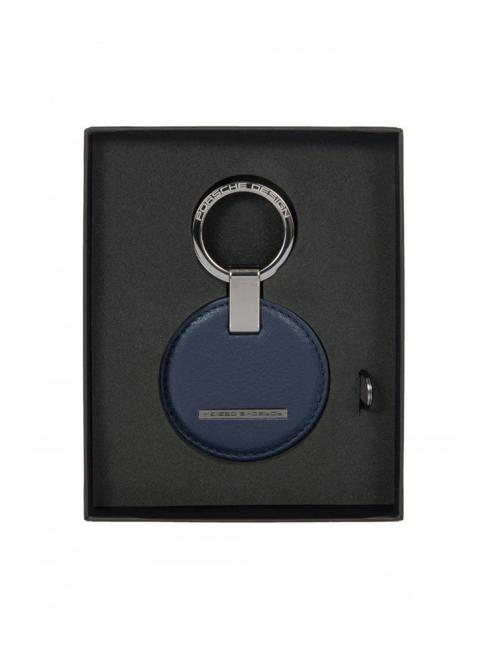 CIRCLE Porte-clés en cuir bleu - Porte-clés
