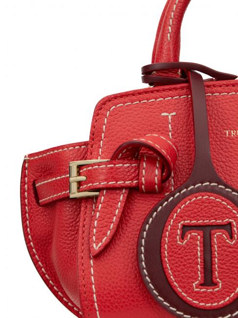 GITA Bicolor Micro sac &agrave; main avec bandouli&egrave;re corail / bordeaux - Sacs pour Femme