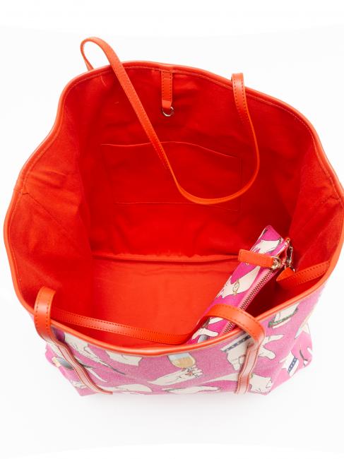Shopping bag maxi con stampa all over  Fuchsia - Sacs pour Femme