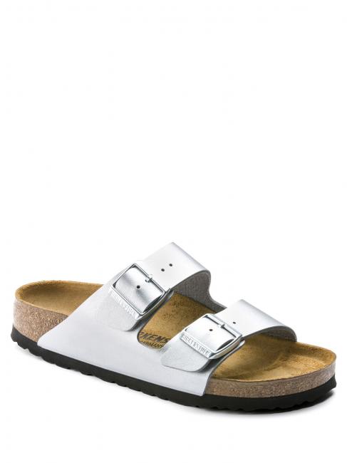ARIZONA BIRKO-FLOR Sandale pantoufle argent - Chaussures Femme