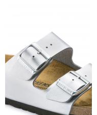 BIRKENSTOCK ARIZONA BIRKO-FLOR Sandale pantoufle argent - Chaussures Femme - 6
