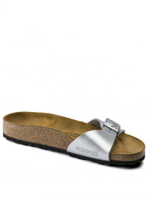 MADRID BIRKO FLOR Sandale pantoufle argent - Chaussures Femme