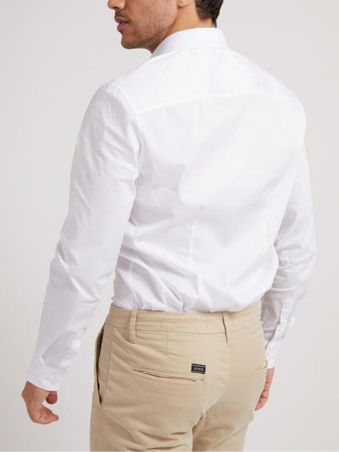 CORE  Chemise en coton extensible blanc pur - Chemises pour hommes