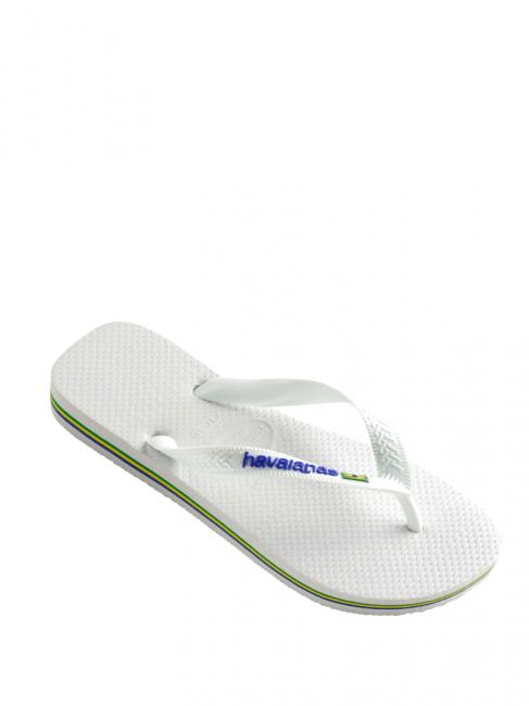 BRASIL LOGO Les tongs pour hommes blanc - Chaussures unisexe
