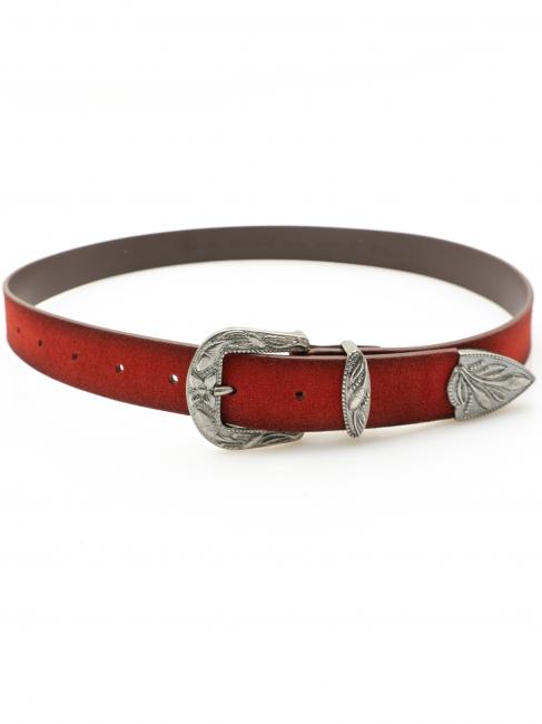 Cintura in pelle suede peut &ecirc;tre raccourci sur mesure rubis - Ceintures