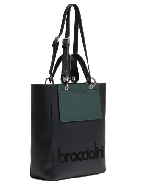 MY ONE Shopper main / &eacute;paule vert noir - Sacs pour Femme