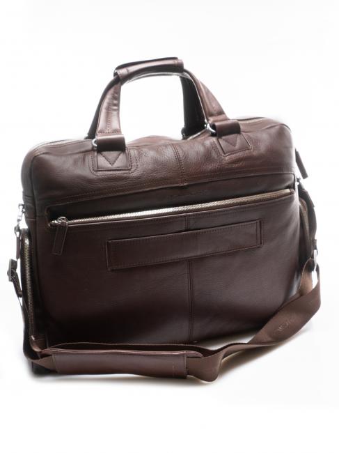 CAMPIONARIO - JAZZ Mallette en cuir, support pc 13" MORO - Porte Documents Travail