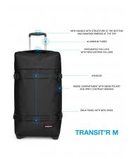 EASTPAK TRANSIT'R M Chariot de taille moyenne NOIR - Valises Semi-rigides - 5