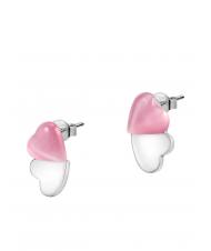 MORELLATO CUORE Boucles d'oreilles en argent avec oeil de chat rose / blanc - Boucles d'oreilles - 3