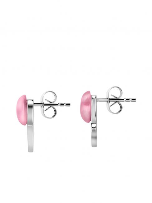 CUORE Boucles d'oreilles en argent avec oeil de chat rose / blanc - Boucles d'oreilles