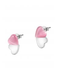 MORELLATO CUORE Boucles d'oreilles en argent avec oeil de chat rose / blanc - Boucles d'oreilles - 5