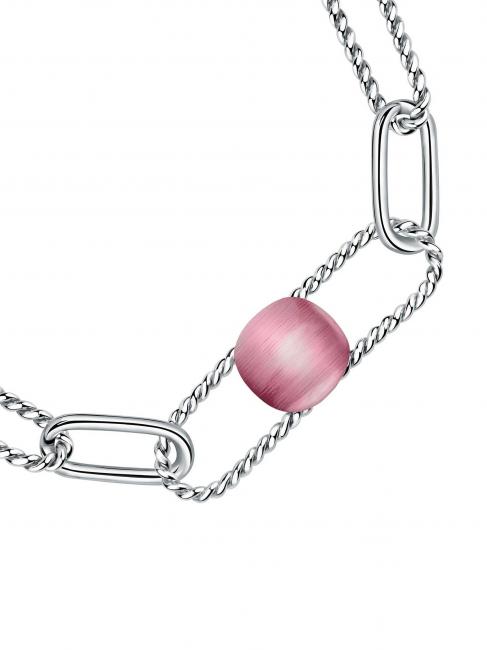 1930 Bracelet en acier avec oeil de chat fuchsia - Bracelets