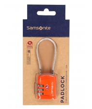 SAMSONITE  GLOBAL TRAVEL Cadenas avec c&acirc;ble et combinaison TSA orange - Accessoires Voyage - 3