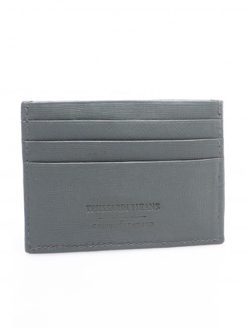 Portafoglio in pelle saffiano  GRIS - Portefeuilles Homme
