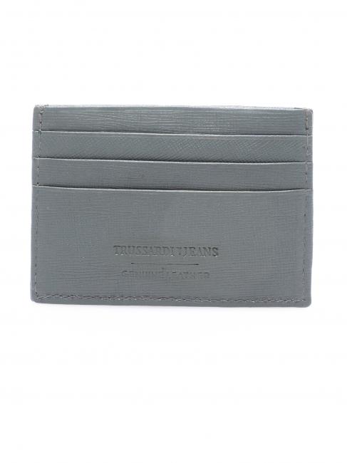 Portafoglio in pelle saffiano  GRIS - Portefeuilles Homme