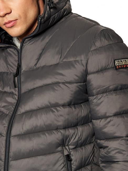 AERONS H 2 Doudoune &agrave; capuche solide gris fonc&eacute; - Doudounes homme