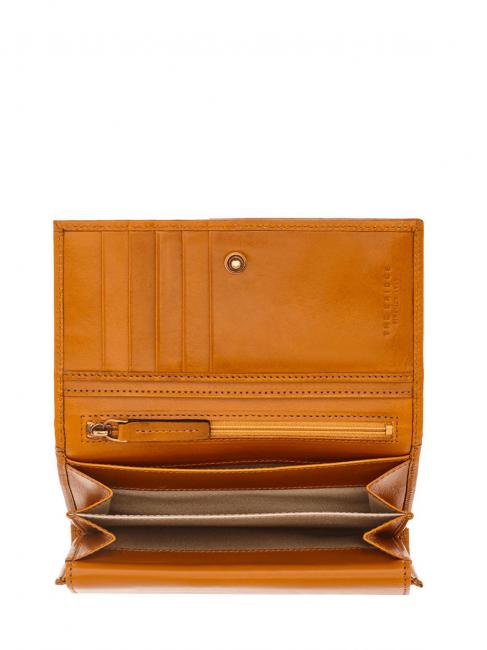 CERBOLI Porte-feuille en cuire Jaune moutarde / or - Portefeuilles Femme