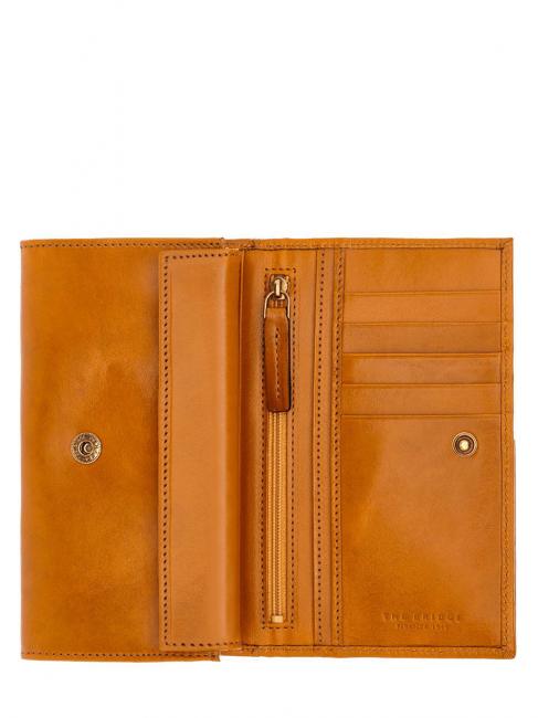 CERBOLI Porte-feuille en cuire Jaune moutarde / or - Portefeuilles Femme