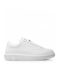 ARMANI EXCHANGE ACTION Baskets en cuir OP BLANC - Chaussures Homme - 3