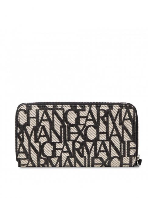 MAXI LOGO Grand portefeuille zipp&eacute; avec manchette blanc - Portefeuilles Femme