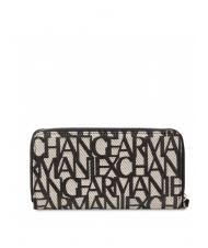 ARMANI EXCHANGE MAXI LOGO Grand portefeuille zipp&eacute; avec manchette blanc - Portefeuilles Femme - 3