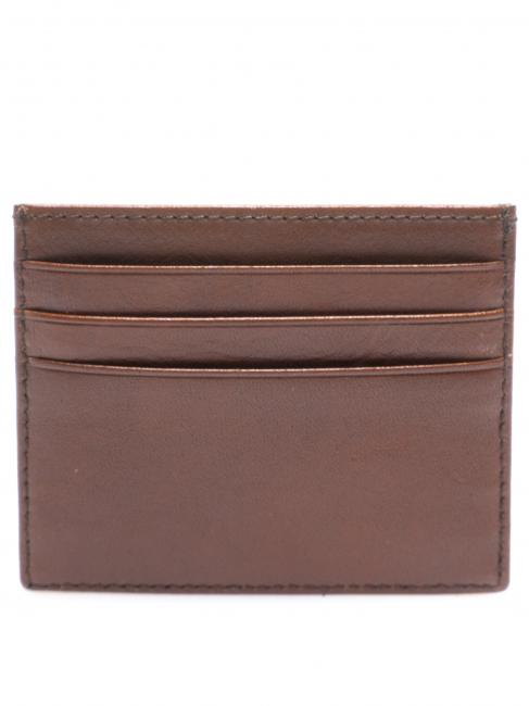 LORENZO Porte-cartes en cuir Marron / Palladium - Portefeuilles Homme