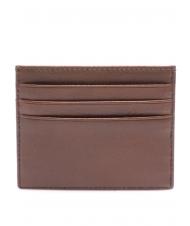 THE BRIDGE LORENZO Porte-cartes en cuir Marron / Palladium - Portefeuilles Homme - 2
