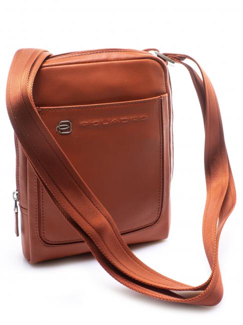Sacoche homme VIBE out, en cuir grainé orange3 - Sacs en Bandoulières pour Homme