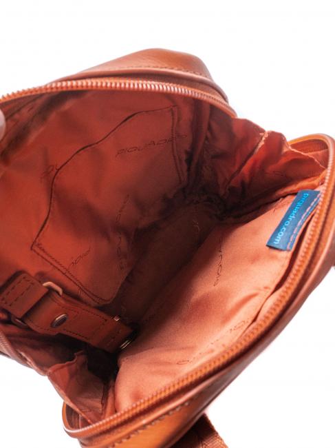 Sacoche homme VIBE out, en cuir grainé orange3 - Sacs en Bandoulières pour Homme