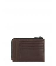PIQUADRO HARPER  Porte-cartes / porte-monnaie en cuir MORO - Portefeuilles Homme - 2