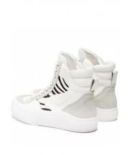 TWINSET Sneaker alta in pelle con inserti zebrati  z&egrave;bre blanc / poilu - Chaussures Femme - 4