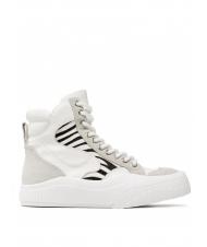 TWINSET Sneaker alta in pelle con inserti zebrati  - Chaussures Femme