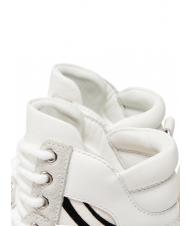 TWINSET Sneaker alta in pelle con inserti zebrati  z&egrave;bre blanc / poilu - Chaussures Femme - 5