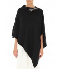 TWINSET Poncho in maglia con ricamo castoni su scollo   noir - &Eacute;charpes - 3