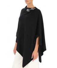 TWINSET Poncho in maglia con ricamo castoni su scollo   noir - &Eacute;charpes - 4