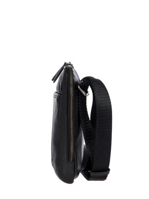 TORINO Sac plat en cuir Noir - Sacs en Bandouli&egrave;res pour Homme