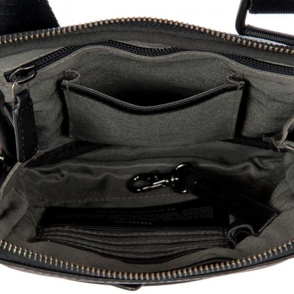 TORINO Sac plat en cuir Noir - Sacs en Bandouli&egrave;res pour Homme