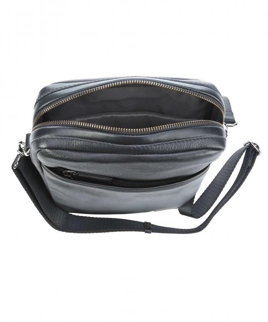 TORINO Sac bandouli&egrave;re en cuir Noir - Sacs en Bandouli&egrave;res pour Homme