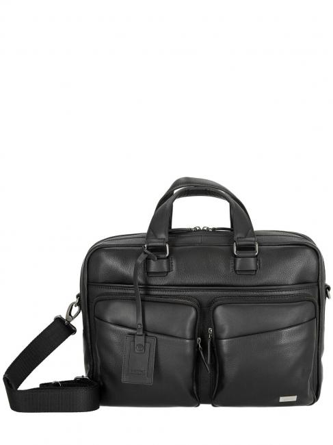 TORINO Mallette pour ordinateur portable 15", en cuir Noir - Porte Documents Travail
