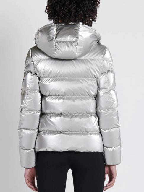 AFRA Doudoune &agrave; capuche amovible perle argent / gris argent - Doudounes femme