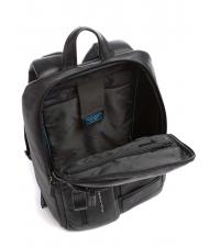 PIQUADRO W103 Sac &agrave; dos en cuir, support pc 15,6" Noir - Sacs &agrave; dos pour ordinateur portable - 3