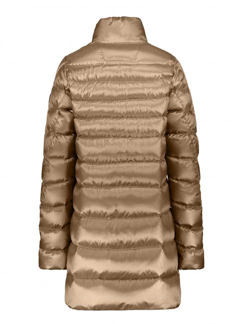 NOELA Doudoune longue matelass&eacute;e chanterelle / gris argent&eacute; - Doudounes femme