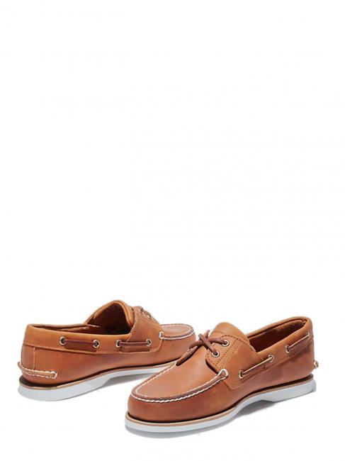 Classic Boat 2 Eye Chaussures bateau en cuir chamois &agrave; l'abricot - Chaussures Homme