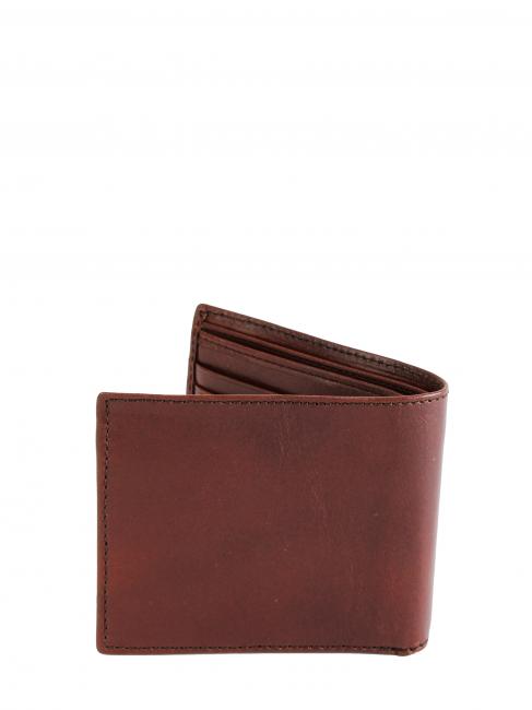 LORENZO Portefeuille en cuir avec porte-monnaie Marron / Palladium - Portefeuilles Homme