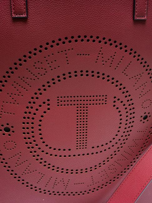 LOGO FORELLATO Sac shopping vertical avec bandouli&egrave;re framboise noire - Sacs pour Femme