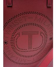 TWINSET LOGO FORELLATO Sac shopping vertical avec bandouli&egrave;re framboise noire - Sacs pour Femme - 3