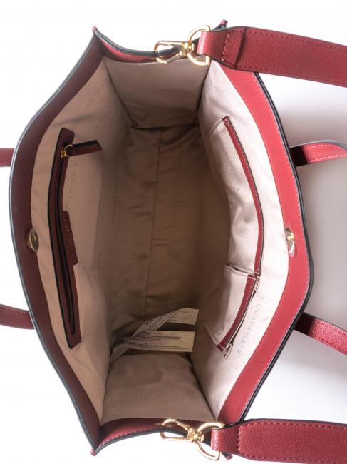 LOGO FORELLATO Sac shopping vertical avec bandouli&egrave;re framboise noire - Sacs pour Femme